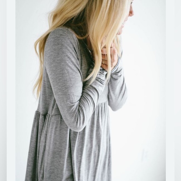 XL LongYuan Swingy T-shirt Dress With Long Sleeves, NWT - Picture 1 of 8